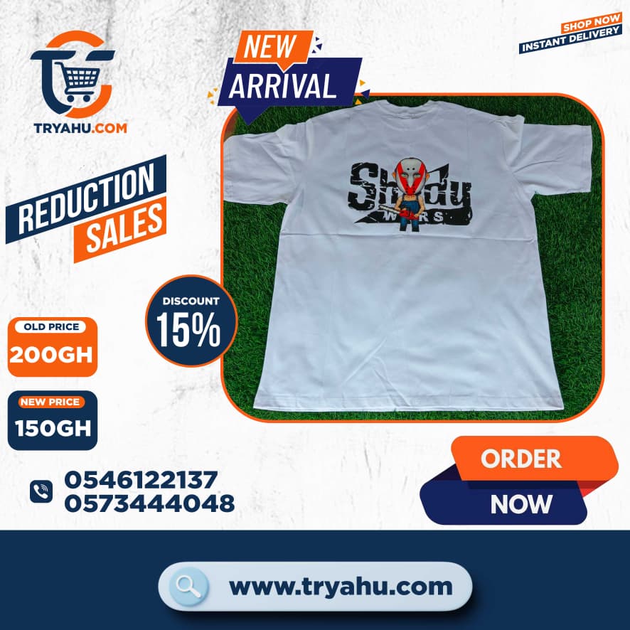 Heavy 100% Cotton T-Shirts for Men | Soft, Stylish & Durable | Tryahu Ghana